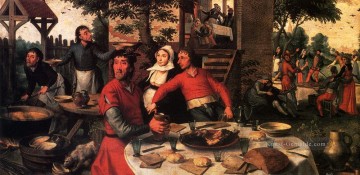 Aersten Pieter Bauer s Feast Niederlande historische Maler Pieter Aertsen Ölgemälde